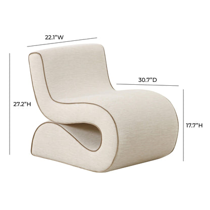 Senna Cream Basketweave Accent Chair - Skandi London