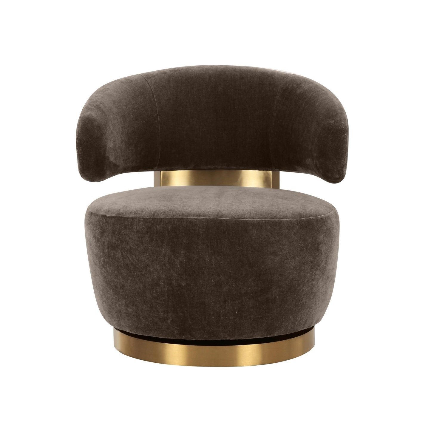 Austin Chocolate Brown Recycled Fabric Swivel Chair - Skandi London