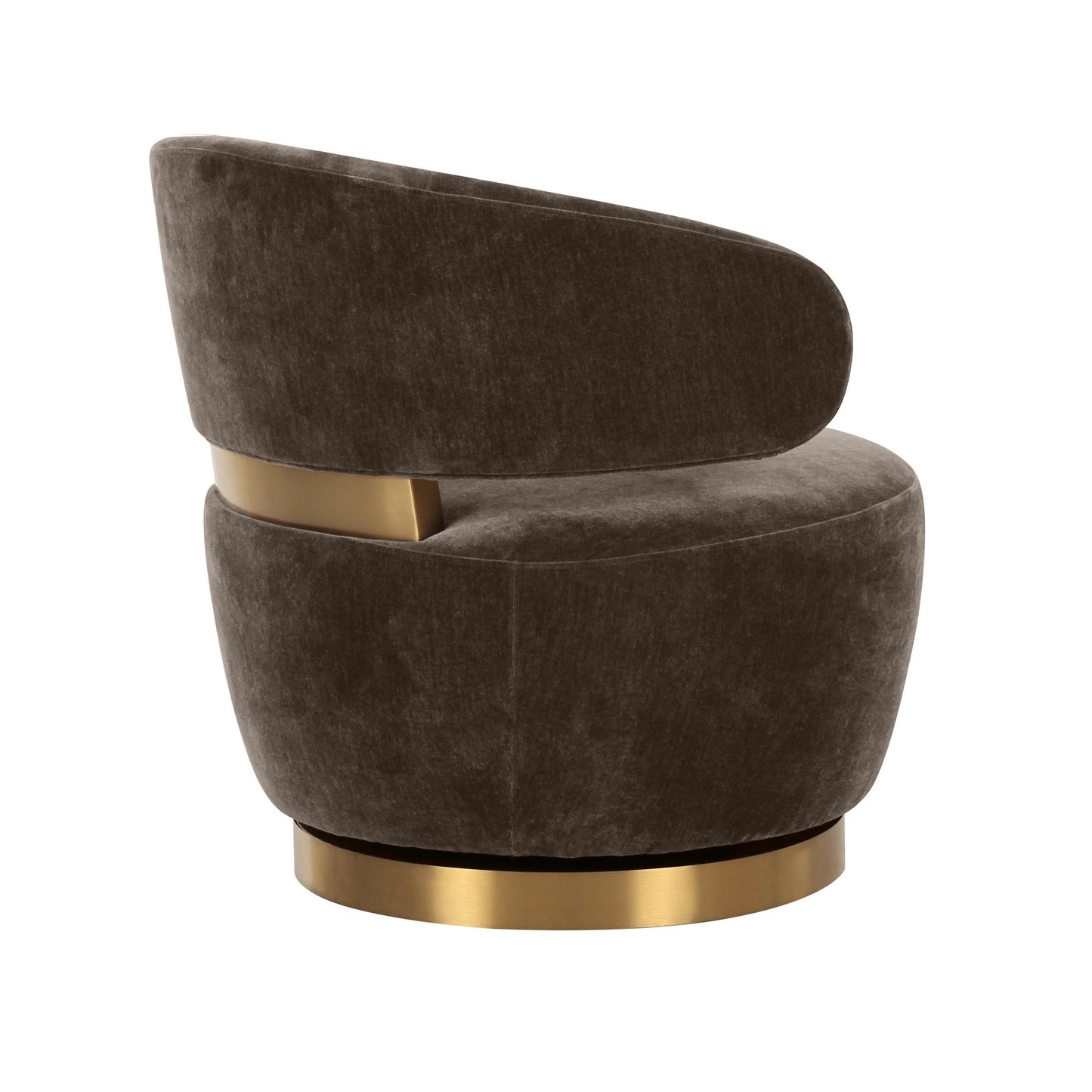 Austin Chocolate Brown Recycled Fabric Swivel Chair - Skandi London