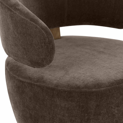 Austin Chocolate Brown Recycled Fabric Swivel Chair - Skandi London