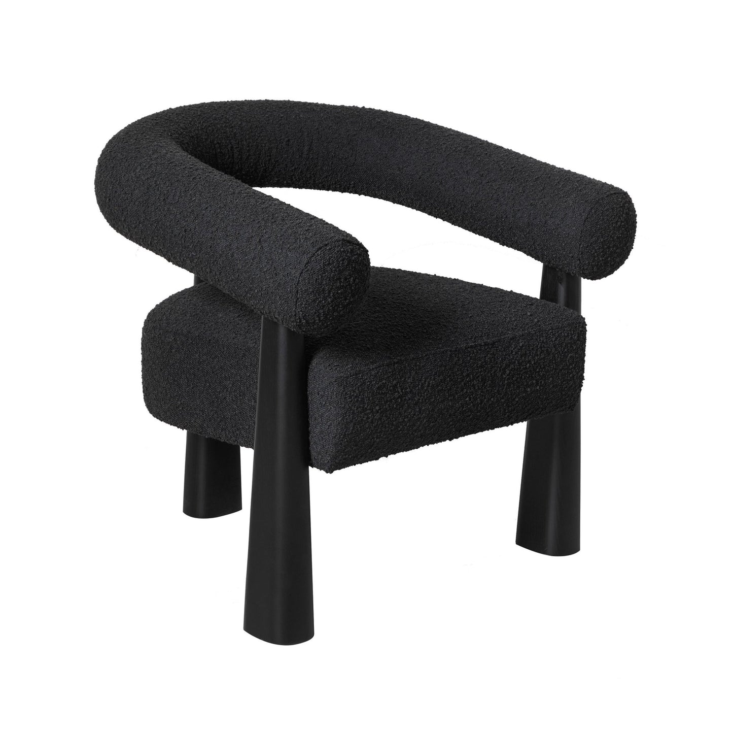 Spara Black Boucle Accent Chair - Skandi London