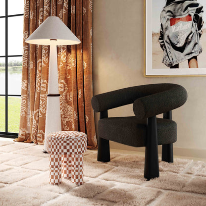 Spara Black Boucle Accent Chair - Skandi London