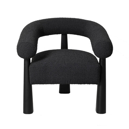 Spara Black Boucle Accent Chair - Skandi London