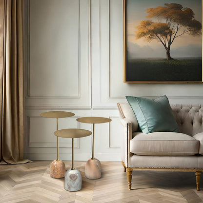 Stockwell Marble Base Set of 3 End Tables - Skandi London