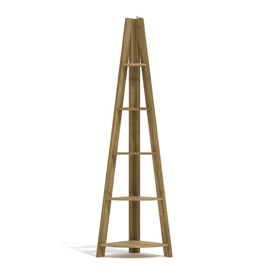Soho Nordic Corner Ladder Shelving Oak - Skandi London