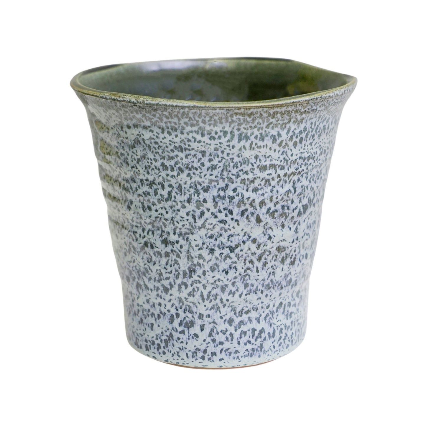 Vallo Reactive Glaze Tapered Blue Planter H26.5cm D29.5cm - Skandi London