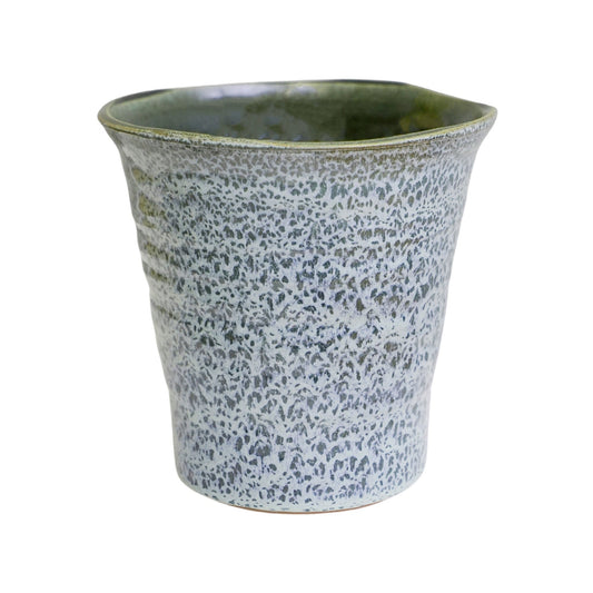 Vallo Reactive Glaze Tapered Blue Planter H26.5cm D29.5cm - Skandi London