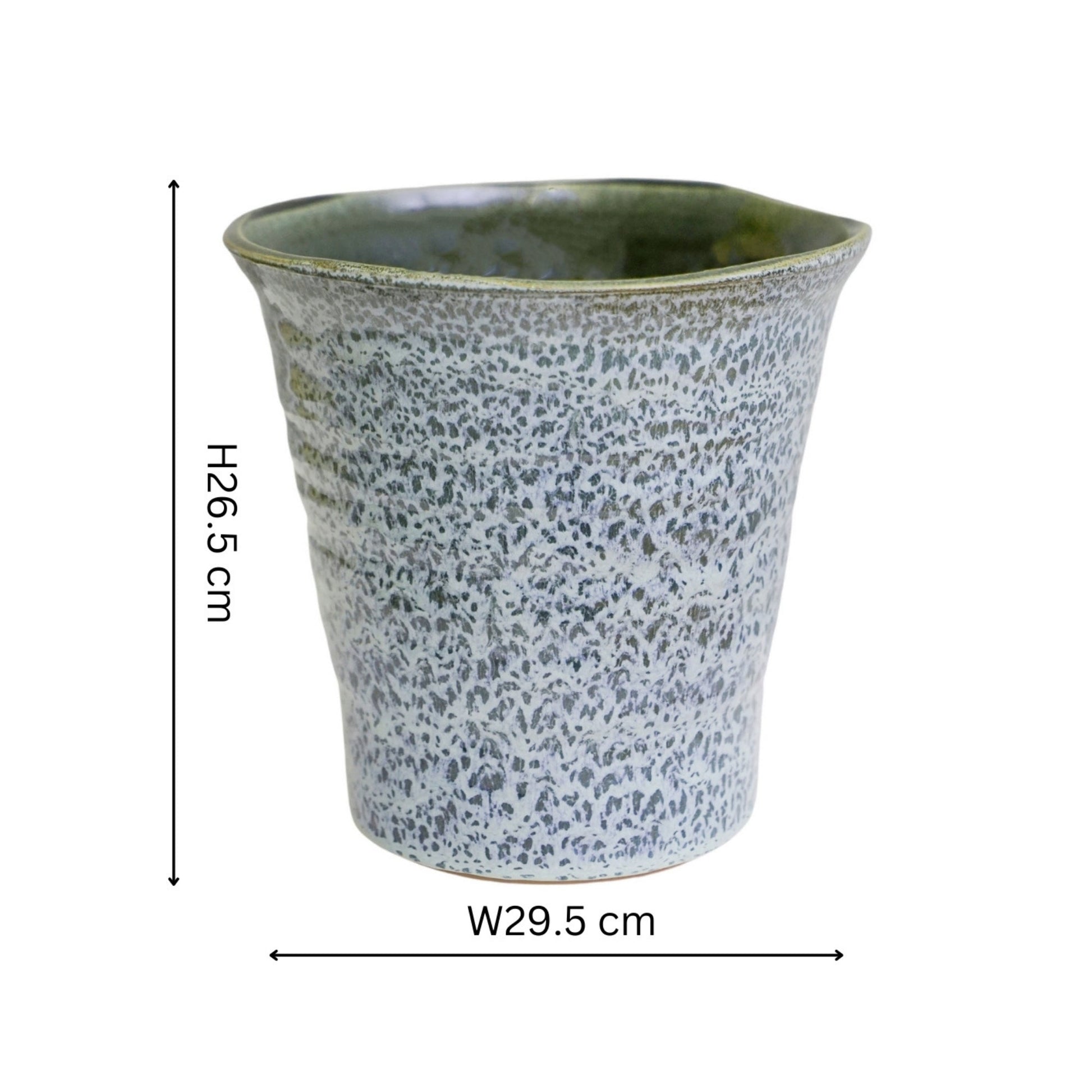 Vallo Reactive Glaze Tapered Blue Planter H26.5cm D29.5cm - Skandi London