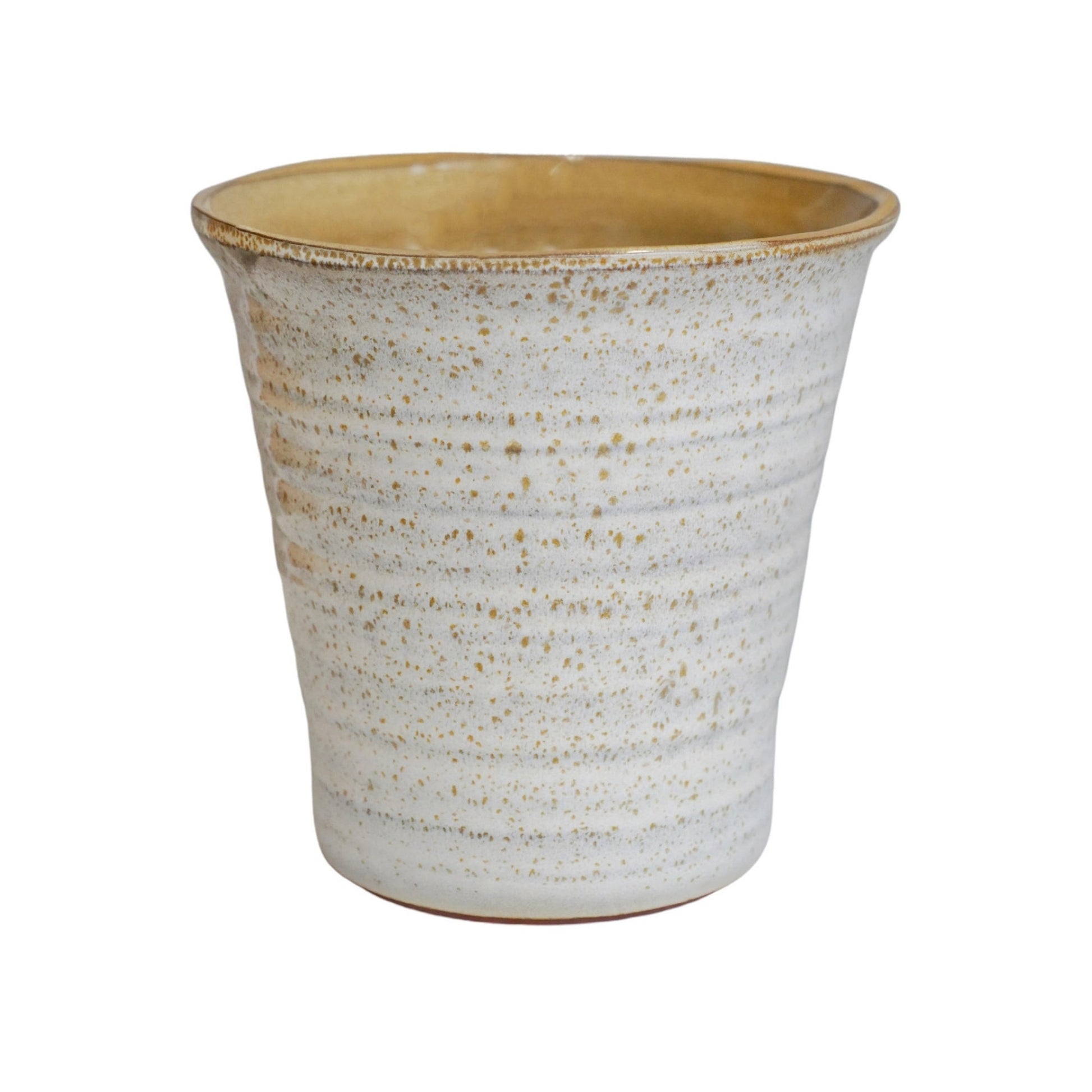Vallo Reactive Glaze Tapered Cream Planter H26.5cm D29.5cm - Skandi London