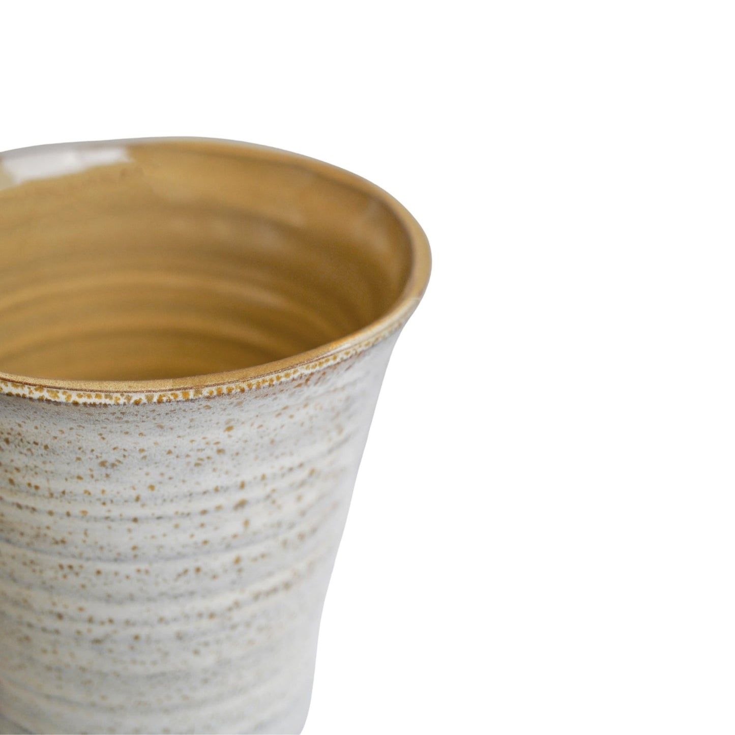 Vallo Reactive Glaze Tapered Cream Planter H26.5cm D29.5cm - Skandi London
