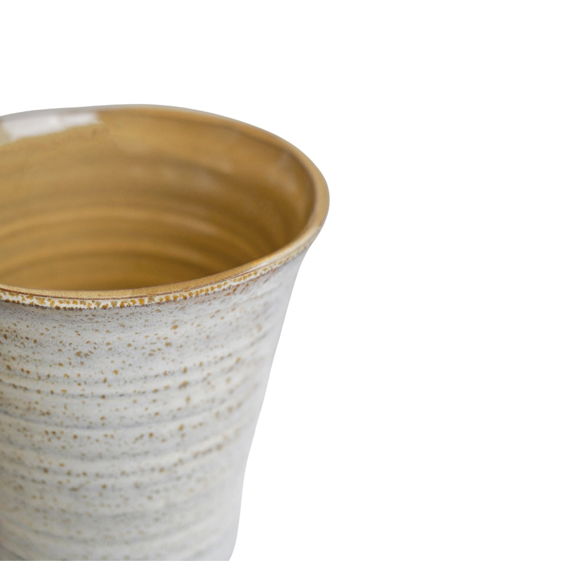 Vallo Reactive Glaze Tapered Cream Planter H26.5cm D29.5cm - Skandi London