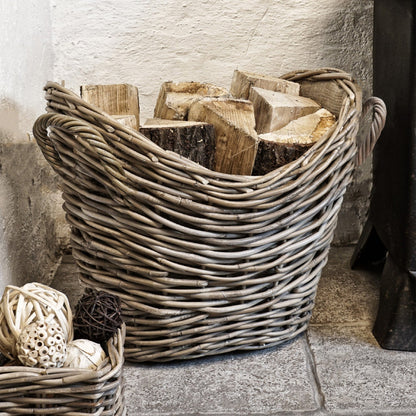Esbjerg Log Basket Oval with Lining - Skandi London