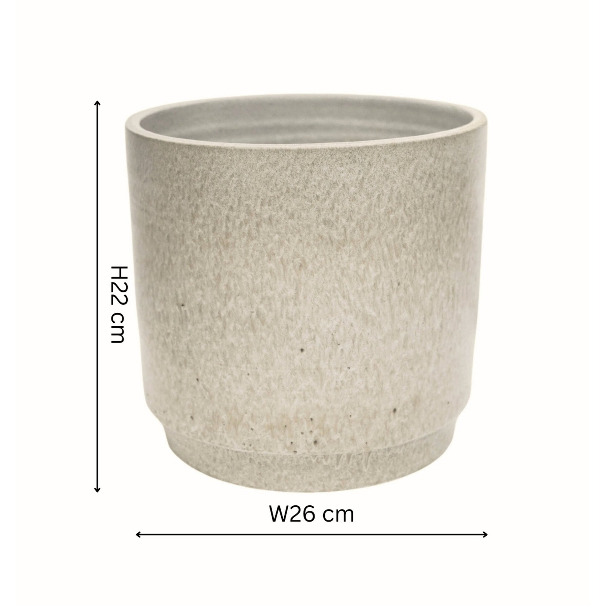 Wesley Marble Cream Planter H22cm D26cm - Skandi London