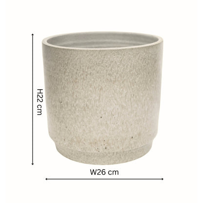 Wesley Marble Cream Planter H22cm D26cm - Skandi London