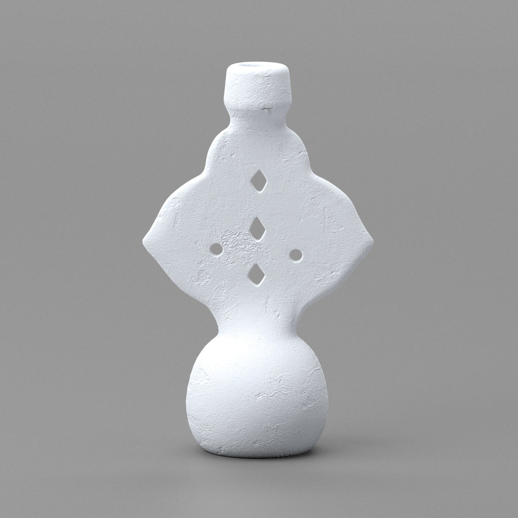 Boho Mediterranean White Terracotta Candle Holder - Skandi London