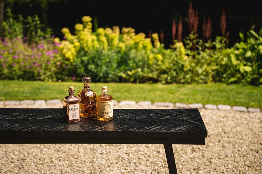 The Herringbone High Table - Black - 140cm - Skandi London