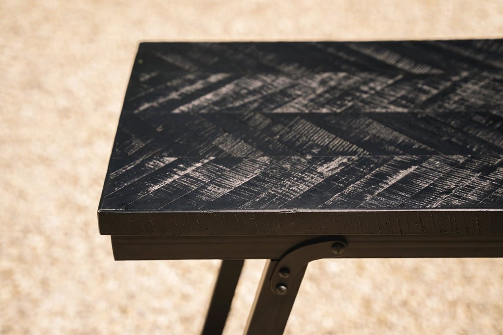The Herringbone High Table - Black - 140cm - Skandi London