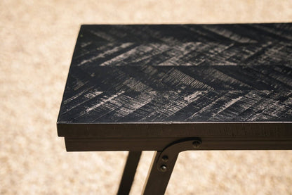 The Herringbone High Table - Black - 140cm - Skandi London