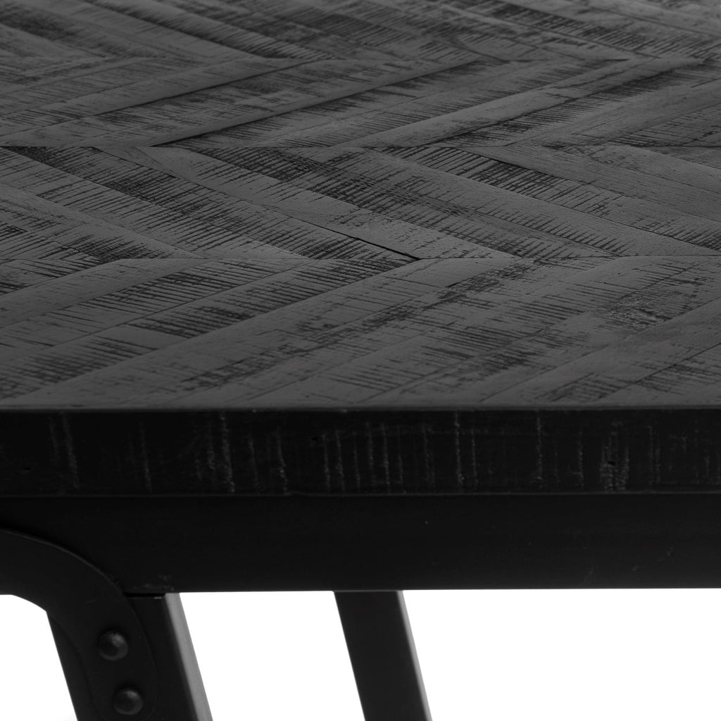 The Herringbone High Table - Black - 140cm - Skandi London