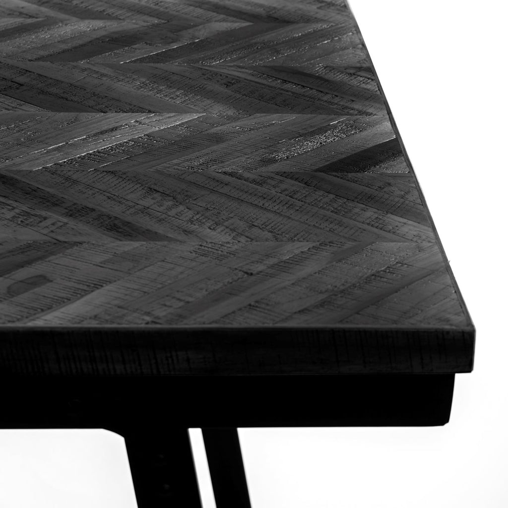The Herringbone High Table - Black - 140cm - Skandi London