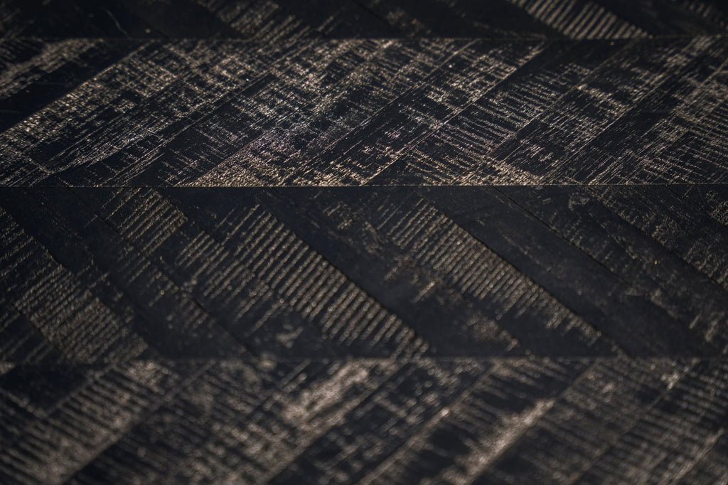 The Herringbone High Table - Black - 140cm - Skandi London