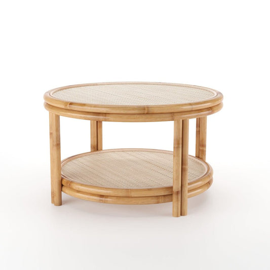 Japandi Artisanal Rattan Coffee Table - Skandi London