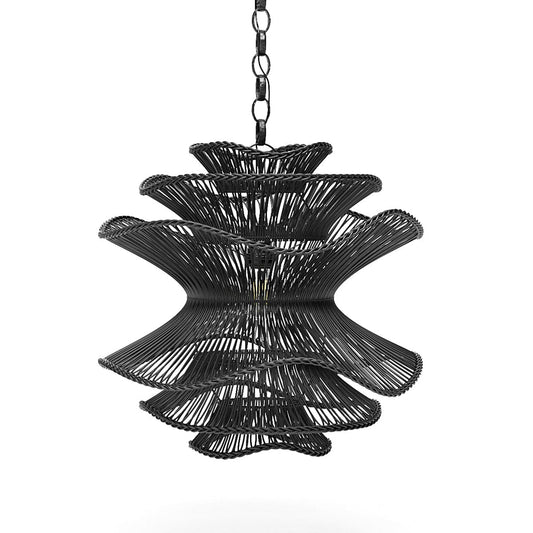 Japandi Large Lampshade Black and Natural - Skandi London