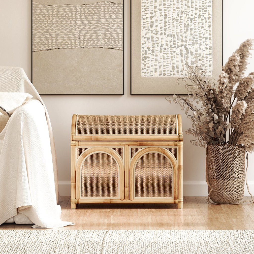 Boho Chic Natural Rattan Trunk - Skandi London