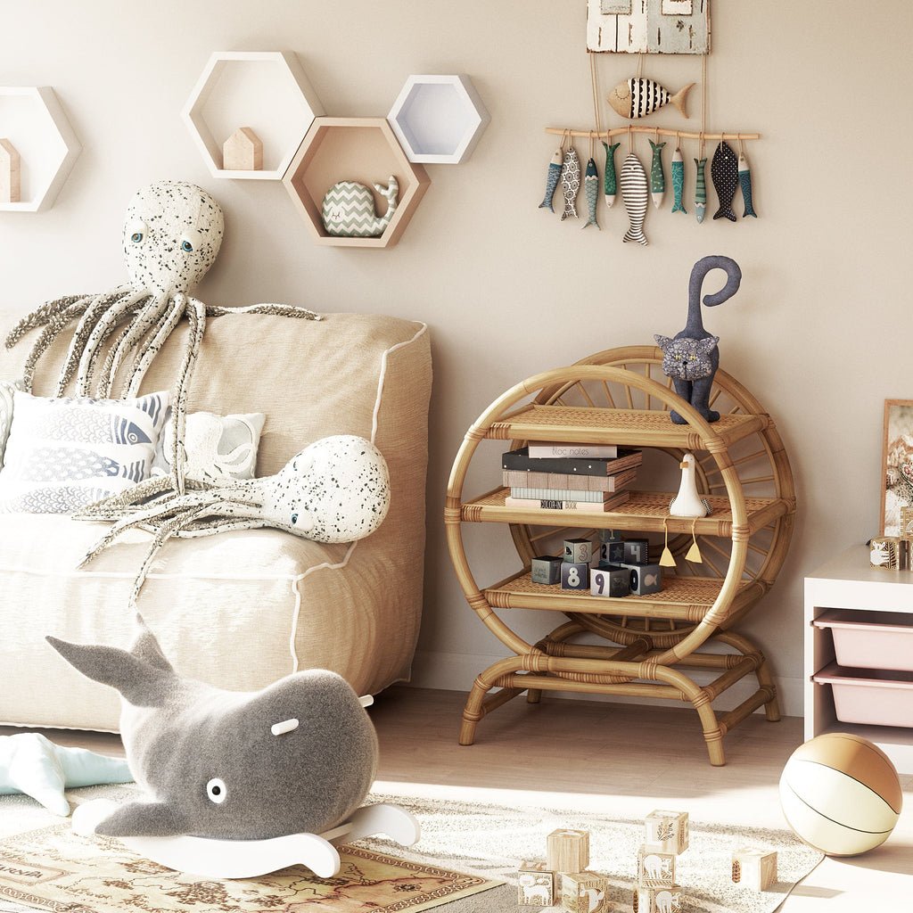 Japandi Round Bookshelf or Toyshelf - Skandi London
