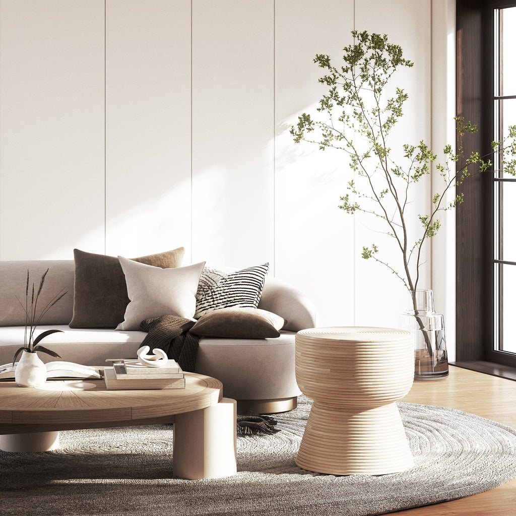 Japandi Side Table and Stool - Alya - Skandi London