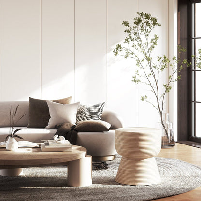 Japandi Side Table and Stool - Alya - Skandi London