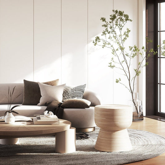 Japandi Side Table and Stool - Alya - Skandi London