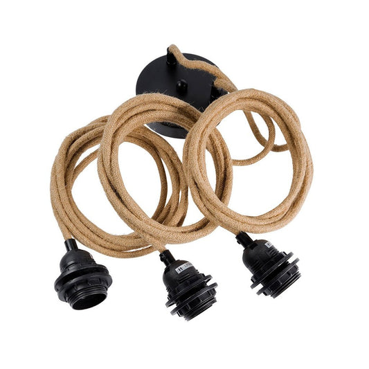 Fitting Lamps Ceiling - Natural Black - 3 Fittings - Skandi London