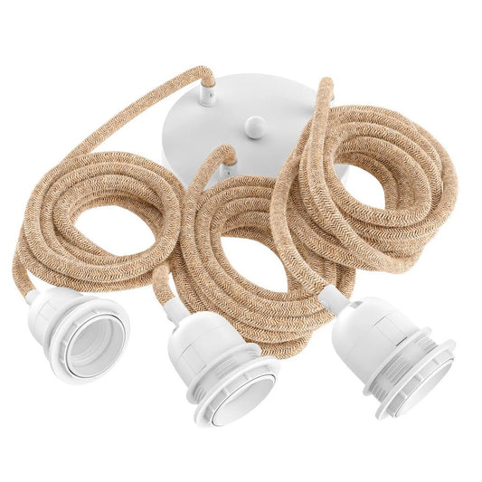 Fitting Lamps Ceiling - Natural White - 3 Fittings - Skandi London