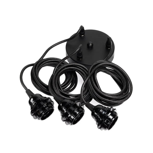 Fitting Lamps Ceiling - Black - 3 Fittings - Skandi London