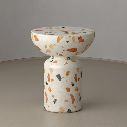 Mosaic Modern Mediterranean Round Nightstand - Skandi London