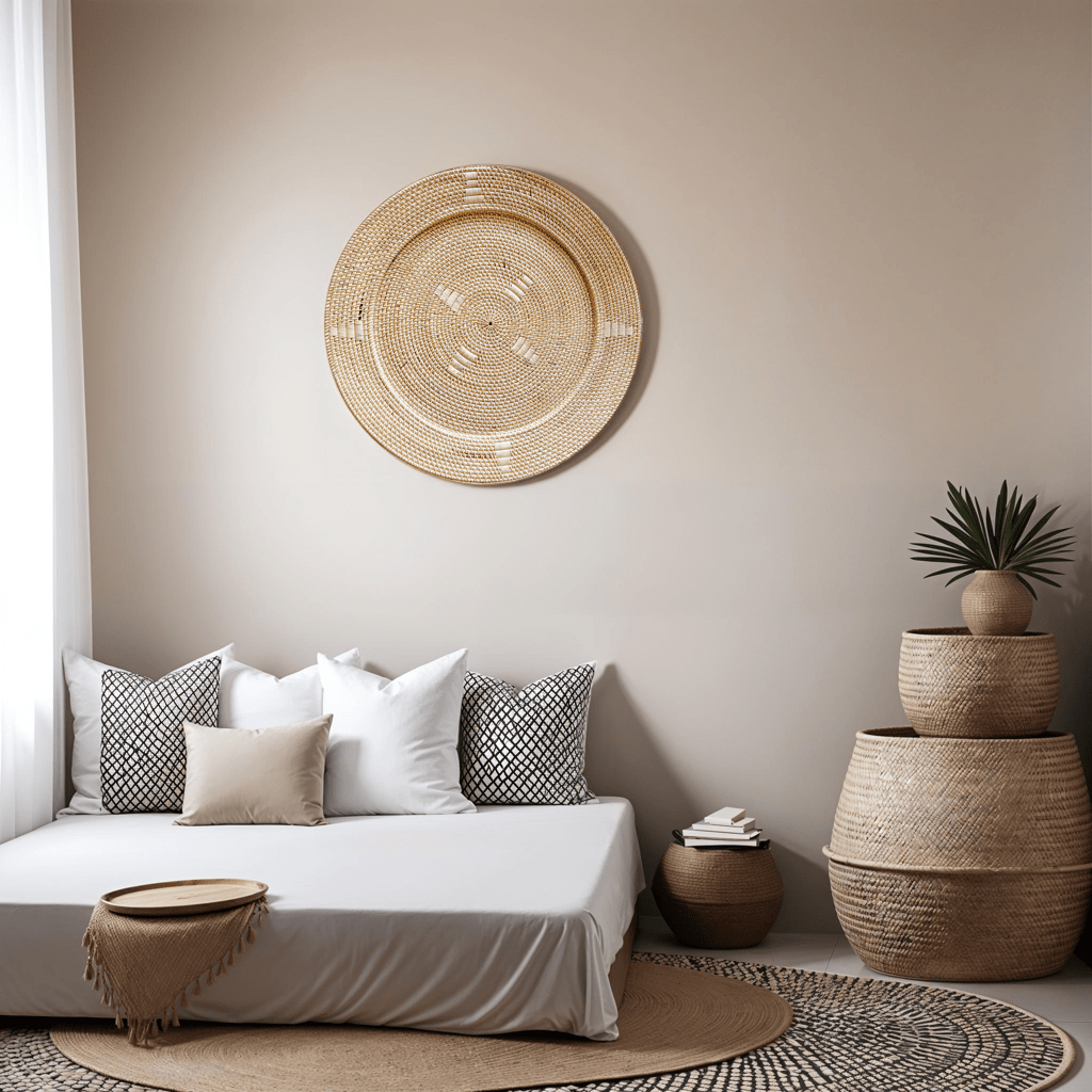 Natural Boho Chic & Japandi Large Wall Plate - Skandi London