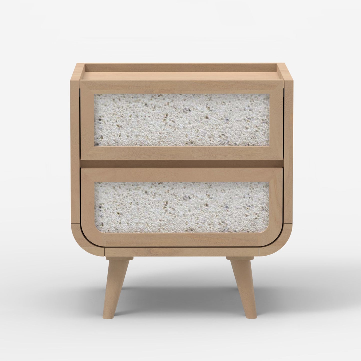Brompton Two Drawer Side Table - Natural - Skandi London