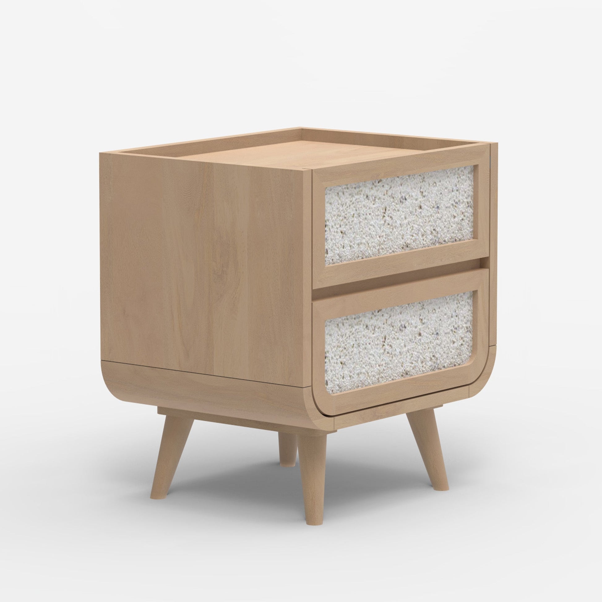 Brompton Two Drawer Side Table - Natural - Skandi London