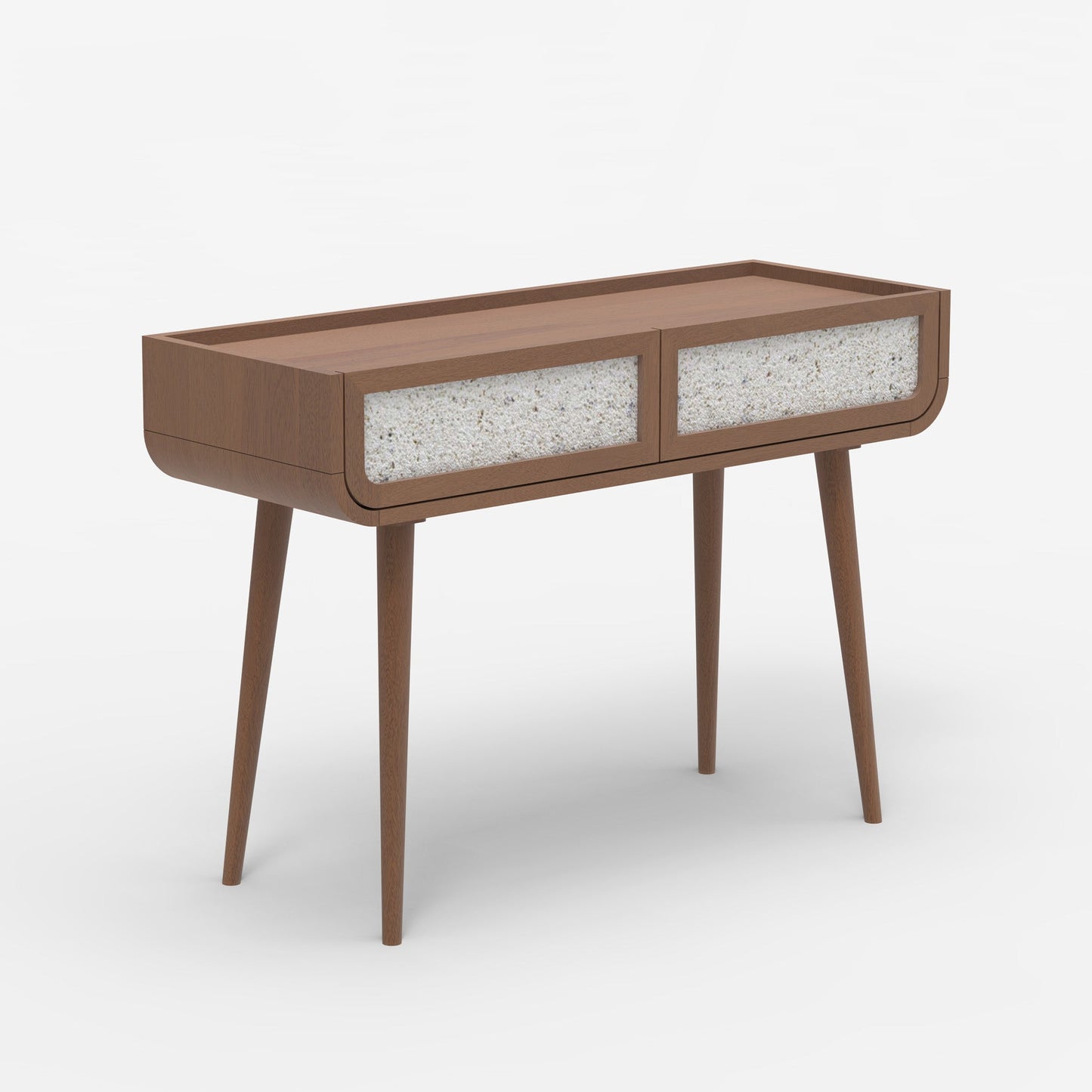 Monument Two Drawer Console Table - Walnut - Skandi London