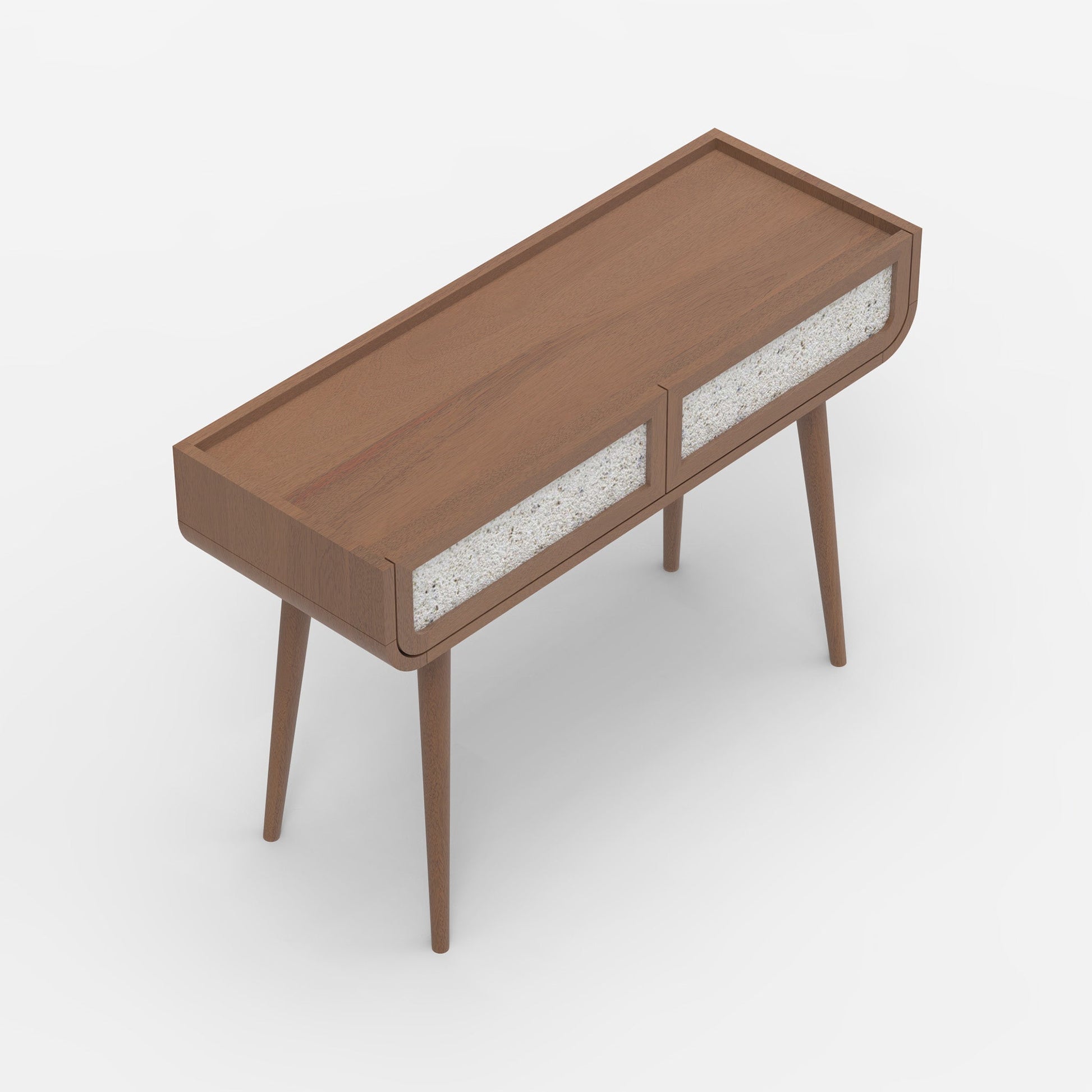 Monument Two Drawer Console Table - Walnut - Skandi London