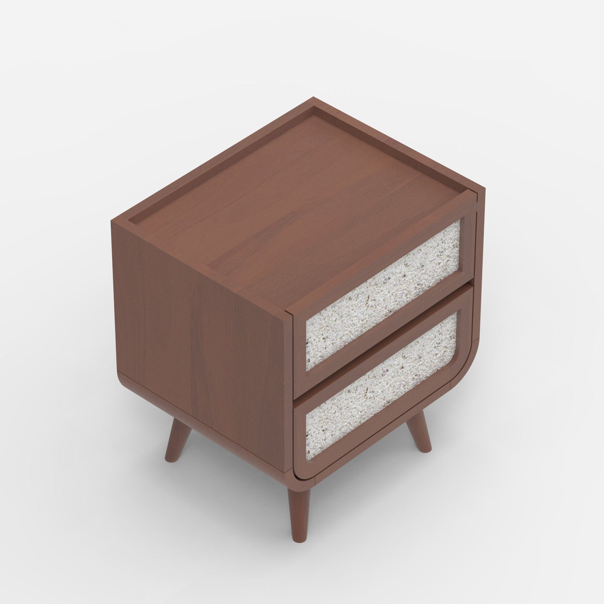 Brompton Two Drawer Side Table - Walnut - Skandi London